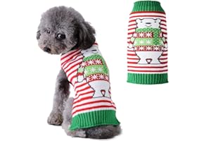 SKXEO Weihnachten Hund Pullover Kostüm, Neujahr Haustier Kostüm warm Winter Pullover gestrickt Weihnachten Haustier Kleidung für Welpen Katze Hunde