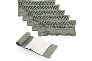 RHINO RESCUE Pansement israélien de 6" - Association israélienne - Pansement sous pression - Pour plaies médicales - Fermeture stérile - Boîtes de pansement médical avec IFAK (5 PCS)