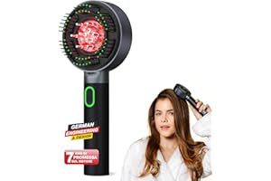 DONNERBERG® MIO Applicatore Elettrico per Olio per Capelli e Cura del Cuoio Capelluto | Garanzia di 7 anni sul Motore | Spazzola Elettrica con Luce Rossa | Rilassamento, Sollievo dallo Stress