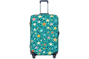 Zelinge elastiskt bagageskydd, Turkos leopard stjärnor, for 29-32" Suitcase XL, Elastiskt skydd för resväska
