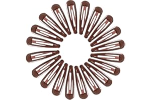 NiceYnn 20Pcs 4.8cm Barrettes Pince à Cheveux Clip en Métal, Barrette Cheveux Fille, Snap Barettes BB en Métal, Femme Snap Clip Barrettes à Cheveux, Enfant Épingle à Cheveux Marron