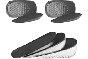 ‎URAQT URAQT Höhe Erhöhung Einlegesohle Gel, 2 Paar Erhöhung Schuheinlagen, Höhe Erhöhen ​Fersen Einlegesohlen, Bequeme Height Increase Insole, Unsichtbare Schuhlifteinsätze Stoßdämpfung