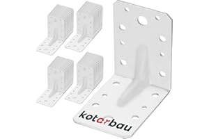KOTARBAU® 50 Pièces Équerre De Fixation - Acier Galvanisé - 90 x 90 x 65 mm - Argent - Renfort D'Angle Métal - Équerre de Fixation Renforcée - 90 Degrés
