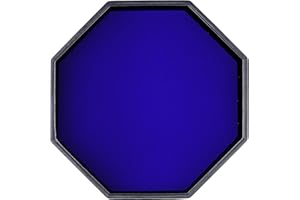 TOPTAN Dice Rolling Tray, Blue Felt Lined PU Leather Octagon Dice Tray for Dungeon Crawler Games