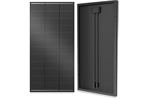 WERCHTAY Panel solar de 200 W, módulo solar monocristalino de alta eficiencia, marco de aluminio negro 12 V/24 V, ideal para central eléctrica de balcón, autocaravana, hangar, barco