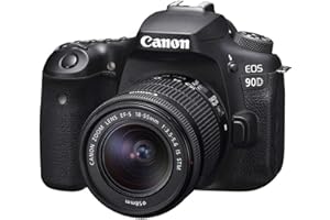 Canon EOS 90D Spiegelreflexkamera Gehäuse - mit Objektiv EF-S 18-55mm F3.5-5.6 IS STM (32,5 MP, 7,7 cm (3 Zoll) Vari-Angle Touch LCD Display , APS-C Sensor, 4K, Full-HD, WLAN, Bluetooth), schwarz