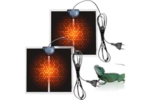 MEGYAD 2 Stücke Reptil Heizmatte Heizmatte Terrarium: Terrarium Heizmatte mit Temperaturregelung Einstellbares Heizfolie Reptilien Schildkröten Schlangen Eidechse Gecko Amphibien (5W)