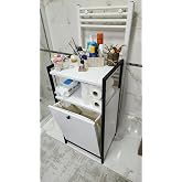 Kirli &Ccedil;amaşır Sepeti Organizeri Yıkanabilir Kumaş &ndash; Raflı, Mobilya, (100&times;50&times;40 cm / 90 L) (Beyaz)