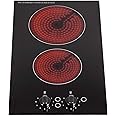 SIA CERH30BL 30cm 2 Burner Domino Ceramic Electric Hob In Black | Knob Controls