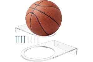 Guniata 2 stycken bollhållare vägg, bollhållare akryl, transparent bollhållare, för basket fotboll volleyboll för presentation och förvaring