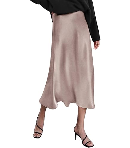 Kaffe X Ellen Hoog satijnen midi rok champagne