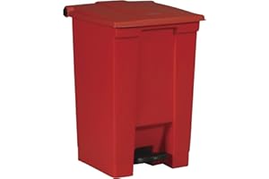 Rubbermaid Commercial Products 12 gal HDPE Step On Trash Can - Red