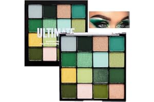 SONGQEE 16 Farbe Grüne Lidschatten Palette - Schimmernde Lidschattenpalette Matte und glitzernde Lidschatten Paletten - Wasserdicht, Hochpigmentiert Dunkel, Gelb, Grün, Augen Make-Up (Grün)