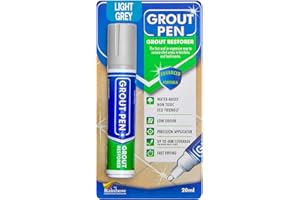 RAINBOW CHALK MARKERS LTD Large Grout Pen - Revives & Restores Stained Tile Grout Leaving a Clean Fresh Look (Light Grey)