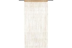 Husalsea Bead Curtains Fly Screens for Doors - Beaded Door Background Decoration Scene Setting - 100 X 200cm, 2 Panels (Champagne)