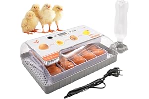 Brutmaschine Vollautomatisch 20 eggs incubator Intelligenter digitaler Inkubator mit LED Temperaturanzeige und Feuchtigkeitsregelung,für HüHner, GäNse, Enten, Tauben, Wachteln