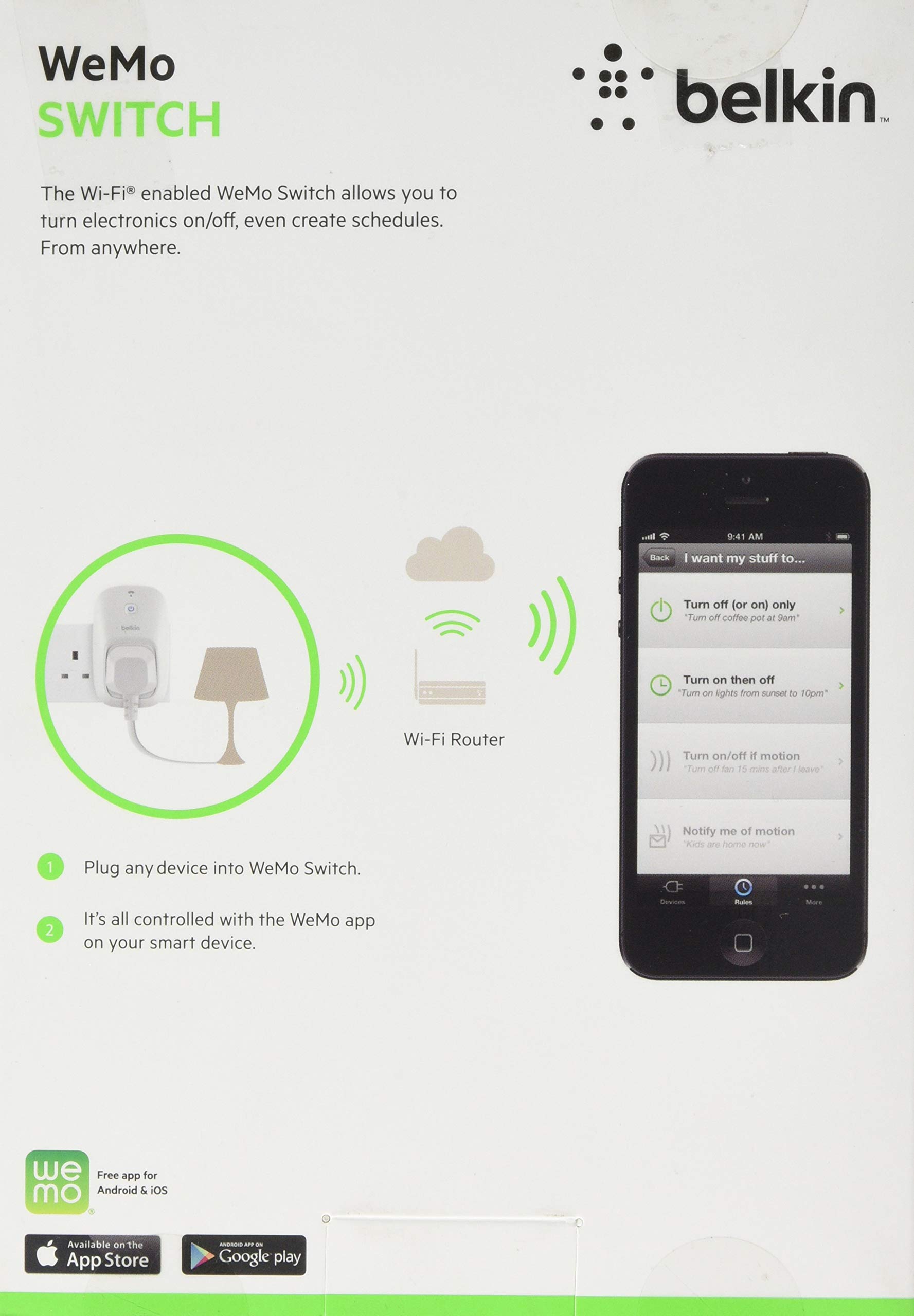 Belkin WeMo F7C027uk Switch Smart Plug (Wi-Fi Smart Plug, Control Lights and Appliances from Phone, Works with Amazon Alexa) - Image 3