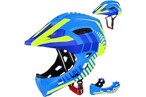 BILIPLE Kinderhelm, 2-In-1 Integriert Kinder Fahrradhelm mit Abnehmbarem Kinnschutz, Unisex 52-56cm Children's Helmet, Kindersport Schutzhelm zum Fahrräder Laufrad Roller Rollschuhe