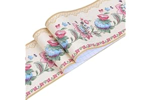 DHHOUSE 3D Self Adhesive Wallpaper Border， Peel and Stick Wall Border for Ceiling Bathroom Living Room 10cm by 5meter (Flower)