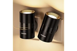 AUVON Luce Notturna da Presa con Sensore di Movimento e Sensore Crepuscolare, Luminosità Superiore e Inferiore Regolabile, Innovativa di Rotazione di 90° per Camere da Letto, Bagni, Corridoi, Cucine