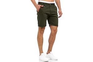 Indicode Herren Cuba Chino Shorts mit 5 Taschen aus Baumwollgemisch | Bermuda Sommershorts für Männer