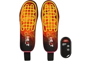 IHEAT Beheizbare Einlegesohlen, beheizbare Thermosohle mit Intelligentem Drahtlose Fernbedienung, USB Wiederaufladbar Fußwärmer für Skifahren Wandern Angeln