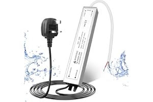 LightingWill 24V 30W Power Supply IP67, Outdoor Waterproof LED Driver With Plug, AC 240V to DC 24 Volt Transformer for LED Lighting, CCTV, Computer Project