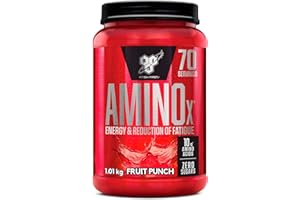 BSN Nutrition Amino X Complément avec vitamine D, vitamine B6 et acides aminés, Goût Cocktail de fruits, 70 portions, 1 kg