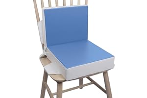 Kalawen Cojín Elevador para Niños 3PCs Asiento Elevador Infantil Cojines para Tronas para Bebé de Lavable y Ajustable Elevador de Asiento con Correas para Silla de Comedor Azul