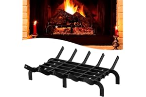 Hebitod Kaminrost Kaminholzrost Kaminholz Holzregal Feuerrost für Kamin Brennholz Holzrost Feuergitter Kamineinsatz Feuerrost für Innen und Außenbereich, 41 * 32.5 * 12cm