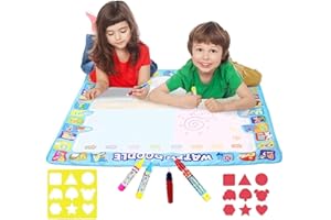 Rangebow Aqua Water Drawing Magic Doodle Mat Reusable No Mess Painting Board & Doodle Magic Pens Educational Toys Christmas Birthday Gift for Kids Girls Boys Age 3 4 5 Years (Alphabet Magic)