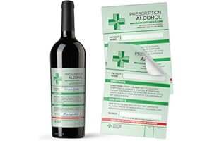 PANDA LOCO 3 etiquetas adhesivas divertidas para botellas médicas de alcohol y vino con receta