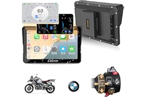 Carpuride W702BS Pro Moto Carplay Écran avec Natif Wonder Wheel pour BMW Moto, Sans Fil CarPlay et Android Auto, 7 Pouces Étanche Tactile Écran, Double Bluetooth, Interphone Fonction, Données Lecture.