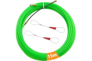 WestCH 15m Molla Elettricista Con 2 Molla di Guida 3mm Sonda Passacavi Professionale Tiracavi per la Posa di Cavi di Pavimenti, Soffitti, Pareti (Verde)