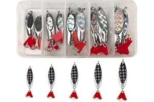 SHADDOCK 10pcs/lot Metal Fishing Lures Spoon Spinner Baits Fishing Spinnerbait Salmon Trout Minnow Lure Baits With Treble Hooks