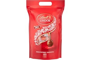 Lindt Sacchetto di tartufi al cioccolato al latte Lindor, ca. 80 palline da 1 kg, perfette da condividere, palline di cioccolato con un ripieno liscio
