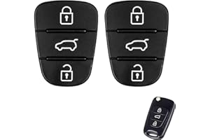 FADWONS 2 Pièces Coque clé de Voiture Compatible pour Hyundai i10, i20, i30, ix20, ix35, Elantra et Kia Sportage, Cee'd, Picanto, Rio - Étui de Protection Durable pour Télécommande à 3 Boutons, Noir