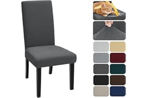 XINEAGE Fundas para Sillas Pack de 2 Fundas sillas Comedor Fundas elásticas, Funda Protectora extraíble para Muebles de Comedor, Hotel, Cocina (Gris Oscuro)