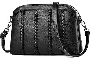 DORRISO Elegante Mujer Bolsos Bandolera Moda Bolso Pequeño Capacidad PU Cuero Bolso Lindo Trabajo Casual Viajes Mujer Bolsos Cruzados Negro A