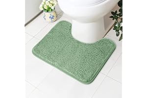 AUAUY Tapis de Toilette Antidérapant en Forme de U, Tapis de Bain Absorbant en Microfibre, 50 X 40 cm, Vert