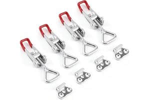 TANCUDER 4 PCS Pince à Loquet Bascule Antirouille Loquets à Bascule Réglable Grenouillère à Levier 100kg de Charge pour Portes, Armoires, Valises