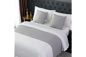 TTiiLoe Camino de cama para pies de cama, decoración de ropa de cama, colcha de color sólido, bufanda de cama, toalla, protección para dormitorio de hotel, gris, 50 x 240 cm para cama de 1,8 m