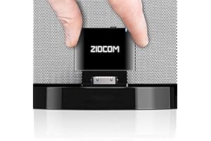 ZIOCOM Receptor Adaptador Bluetooth de 30 Pines para Bose iPod iPhone SoundDock y Otros Altavoces de Base de 30 Pin (No para automóvil y Moto) (Negro)