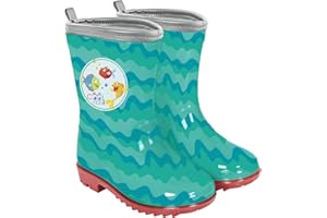 PERLETTI Stivaletti Bambino Colorati con Bordo Catarifrangente - Galosce Bimbo Pioggia Rosso Riflettenti Dettagli Colorati - Stivali Bambini Impermeabili Sicuri con Suola Antiscivolo