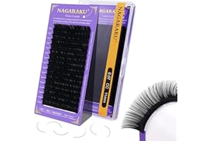 NAGARAKU Extensiones de Pestañas Individuales Volumen Lahses Pelo a Pelo Clásico 1:1 Pestañas Extensiones Natural Blando Suave Negro Eyelash Extension Pestañas Postizas 16 Filas(0.07 CC 11mm)