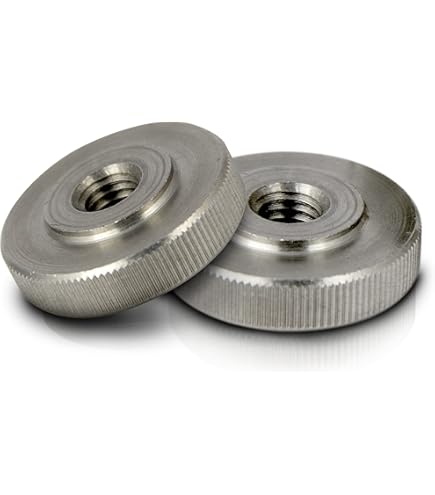 Knurled Nuts M8 Low Form 2 Pieces DIN 467 Stainless Steel VA A1 With Knurled Edge Adjustment Nuts - View #4