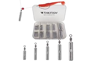 THKFISH Pesos de Pesca Plomos de Pesca Pesos Drop Shot Kit de Accesorios de Pesca Aparejo Drop Shot Anzuelos de Pesca Ganchos Compensados Aparejo de Pescar 28 Piezas/ 103 Piezas