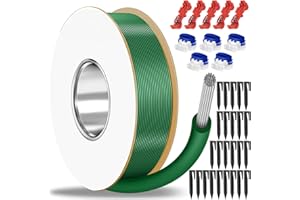 CIANBIFN 50m Fil Robot Tondeuse Diamètre 2,7 mm 25 Piquets de Fixation 5 Connecteurs de Câble 5 Connecteur de Dérivation en T, Kit de Cable Robot Tondeuse pour Câble de Recherche