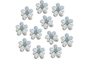 Xzeemo 12 Pcs Mini Pinzas para el Cabello, Pinzas para el Pelo de Flores, Pinzas de Garras para el Pelo, Horquillas Pequeñas Pelo Mujer para Mujeres Niñas Fiestas Bodas Cumpleaños (Azul)