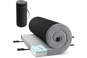 GOPLUS Matelas de Camping Portable en Mousse à Mémoire de Forme, Matelas de Couchage Pliable Enroulable avec Sac de Voyage, pour Camping, Voiture, Camion